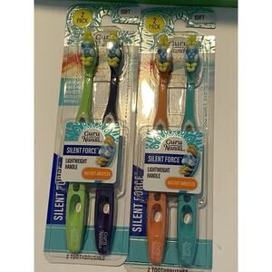 2 X 2 Packs Guru Nanda Toothbrush Silent Force Lightweight Handle Soft Bristles